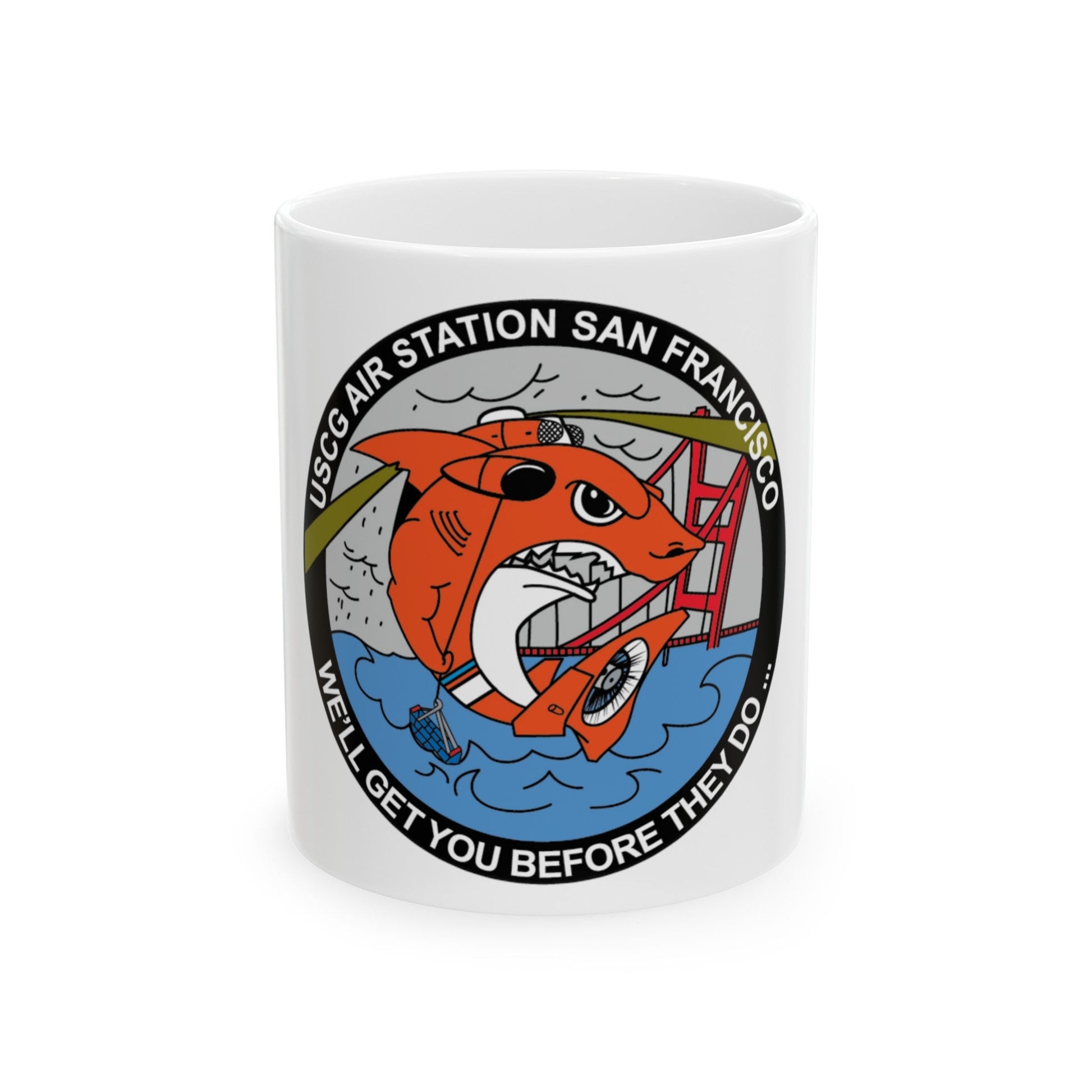 USCG Air Station San Francisco 2 (U.S. Coast Guard) White Coffee Mug-11oz-The Sticker Space