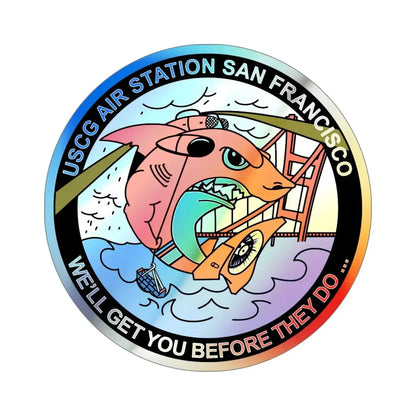USCG Air Station San Francisco 2 (U.S. Coast Guard) Holographic STICKER Die-Cut Vinyl Decal 6 Inch Holographic - The Sticker Space