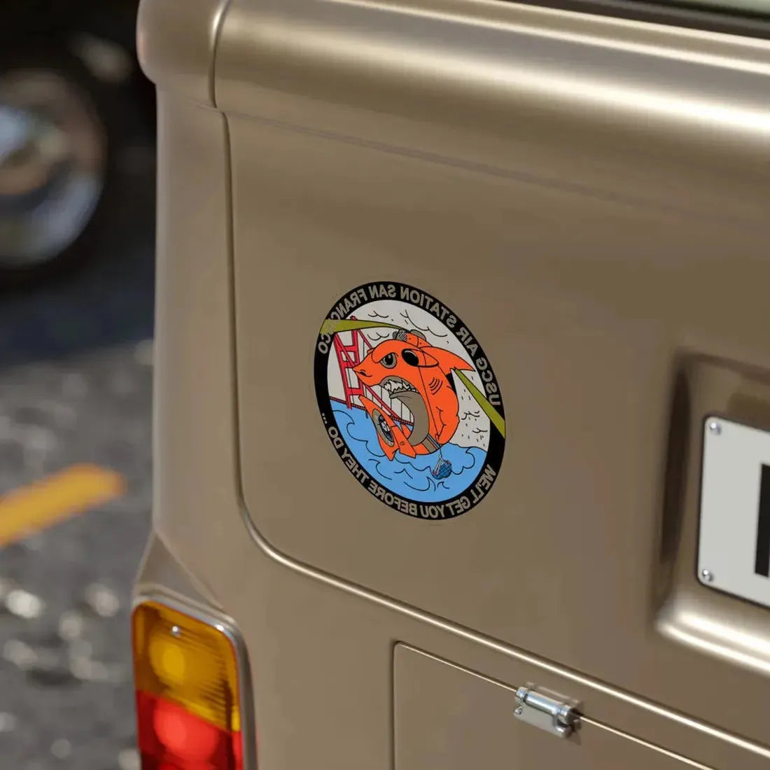 USCG Air Station San Francisco 2 (U.S. Coast Guard) REVERSE PRINT Transparent Die-Cut STICKER - The Sticker Space