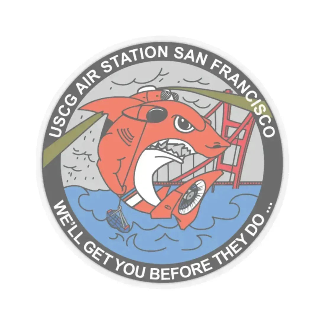 USCG Air Station San Francisco 2 (U.S. Coast Guard) STICKER Vinyl Kiss-Cut Decal 2 Inch Transparent - The Sticker Space