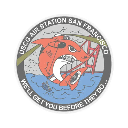USCG Air Station San Francisco 2 (U.S. Coast Guard) STICKER Vinyl Kiss-Cut Decal 4 Inch Transparent - The Sticker Space