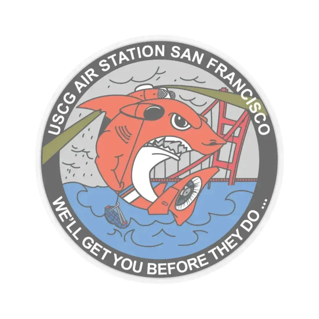 USCG Air Station San Francisco 2 (U.S. Coast Guard) STICKER Vinyl Kiss-Cut Decal 6 Inch Transparent - The Sticker Space