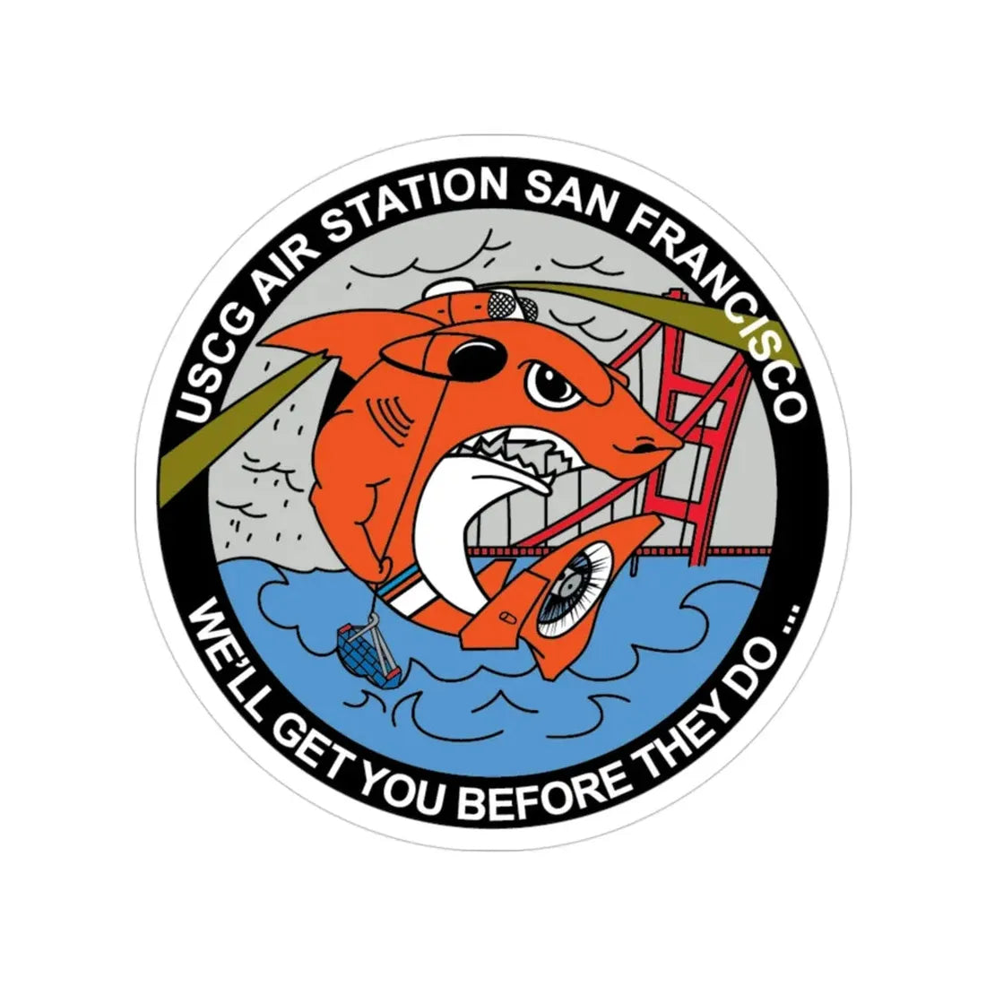 USCG Air Station San Francisco 2 (U.S. Coast Guard) Transparent STICKER Die-Cut Vinyl Decal 3 Inch - The Sticker Space