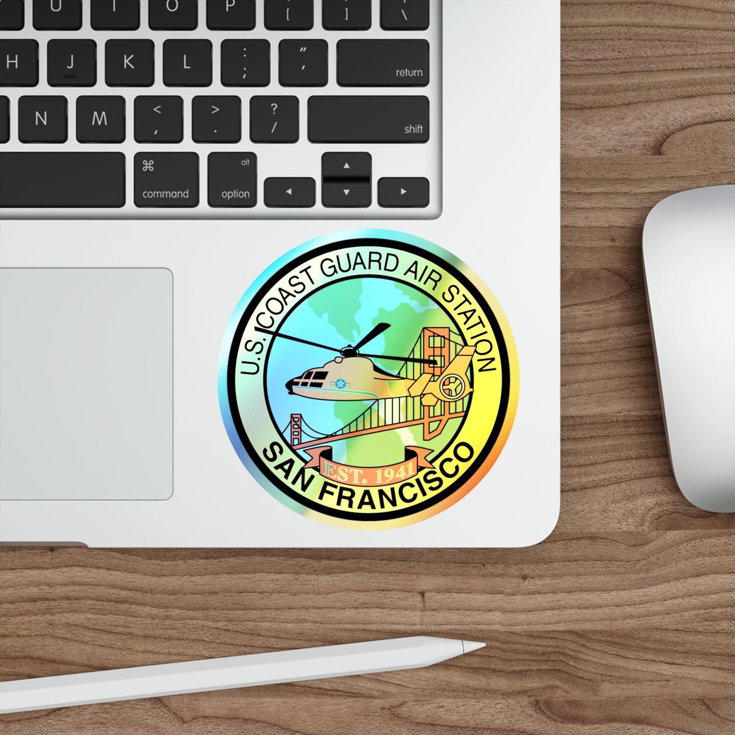 USCG Air Station San Francisco (U.S. Coast Guard) Holographic STICKER Die-Cut Vinyl Decal-The Sticker Space