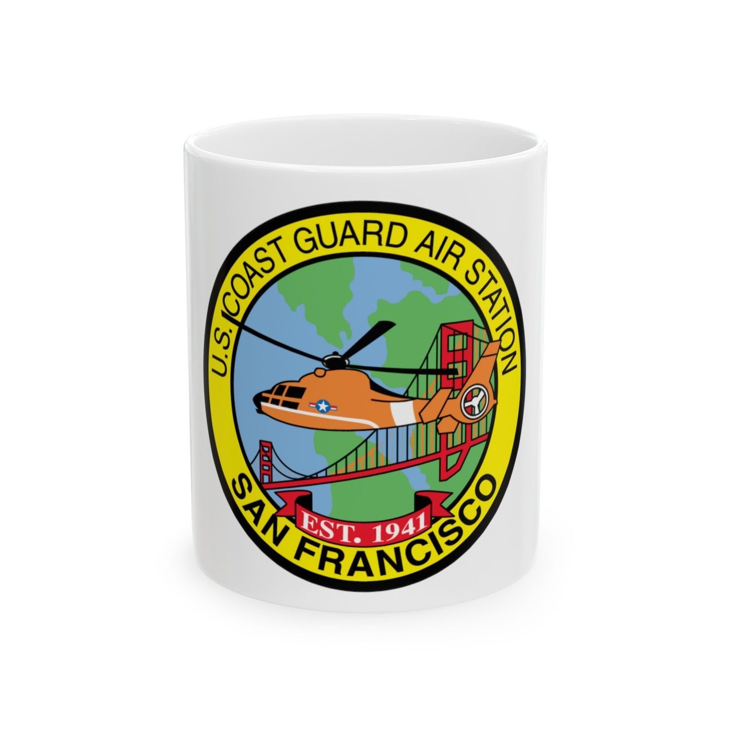 USCG Air Station San Francisco (U.S. Coast Guard) White Coffee Mug-11oz-The Sticker Space