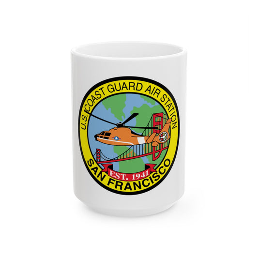 USCG Air Station San Francisco (U.S. Coast Guard) White Coffee Mug-15oz-The Sticker Space