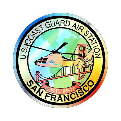 USCG Air Station San Francisco (U.S. Coast Guard) Holographic STICKER Die-Cut Vinyl Decal 5 Inch Holographic - The Sticker Space