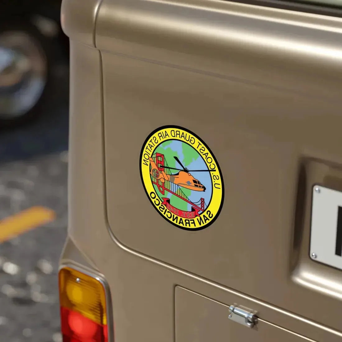 USCG Air Station San Francisco (U.S. Coast Guard) REVERSE PRINT Transparent Die-Cut STICKER - The Sticker Space