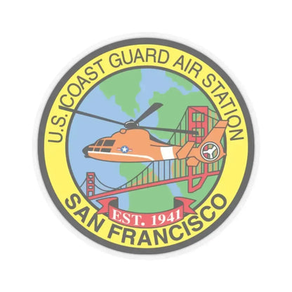USCG Air Station San Francisco (U.S. Coast Guard) STICKER Vinyl Kiss-Cut Decal 2 Inch Transparent - The Sticker Space