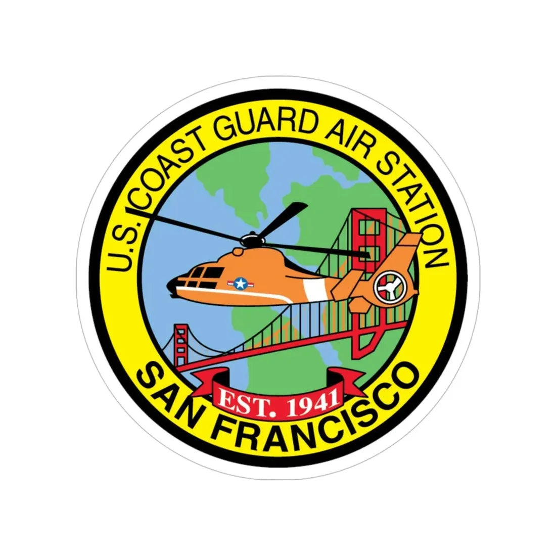 USCG Air Station San Francisco (U.S. Coast Guard) Transparent STICKER Die-Cut Vinyl Decal 5 Inch - The Sticker Space