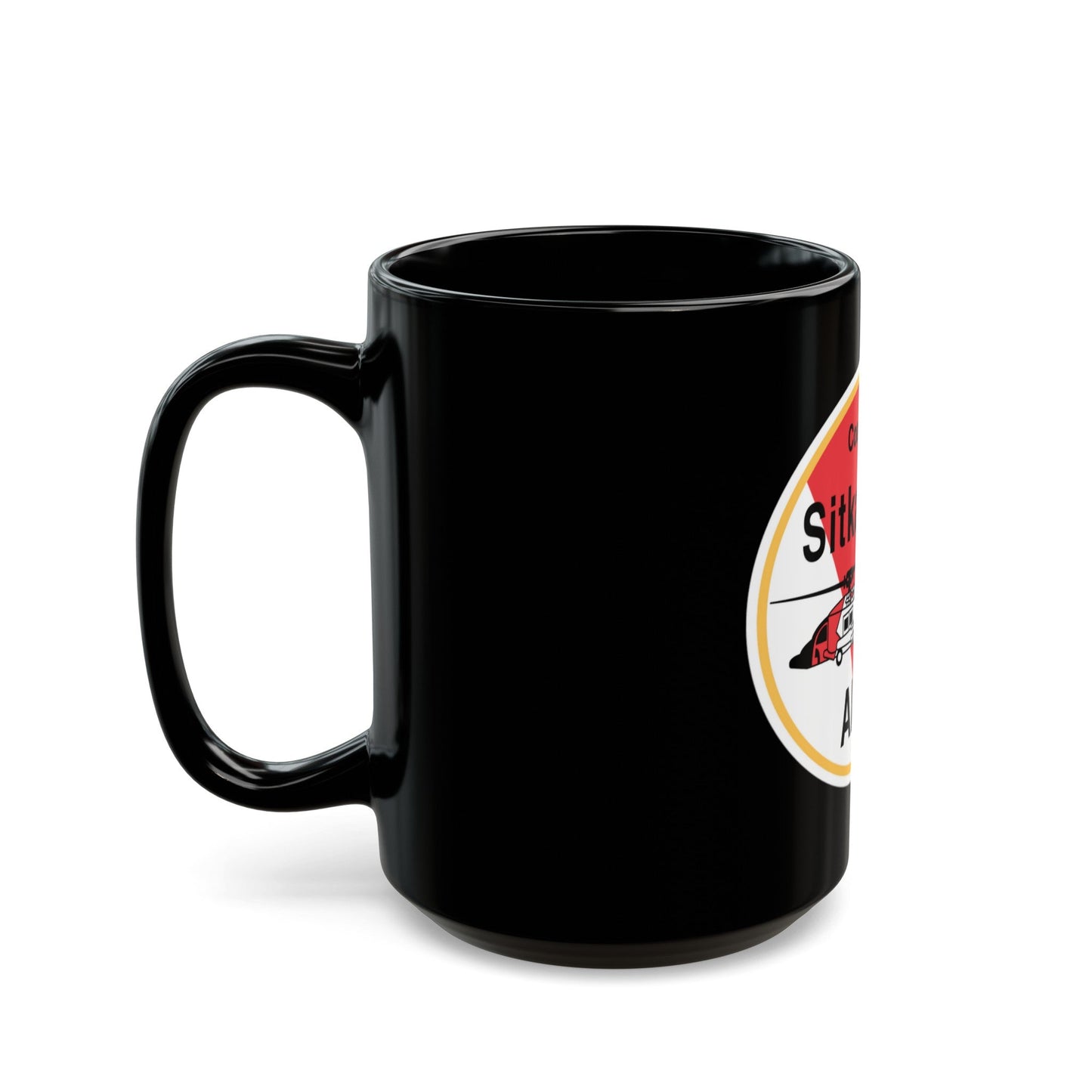 USCG Air Station Sitka (U.S. Coast Guard) Black Coffee Mug-The Sticker Space