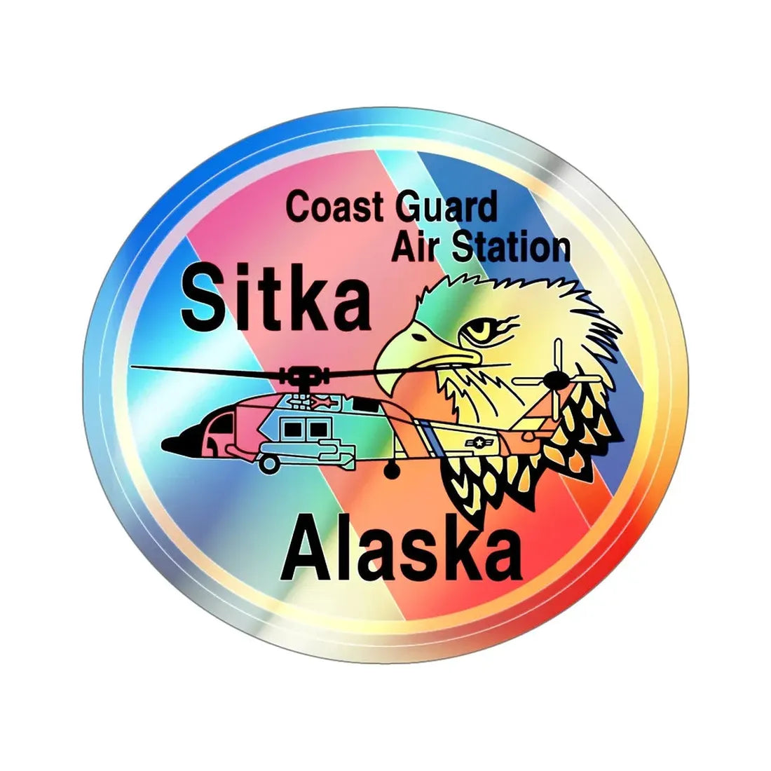 USCG Air Station Sitka (U.S. Coast Guard) Holographic STICKER Die-Cut Vinyl Decal 6 Inch - The Sticker Space