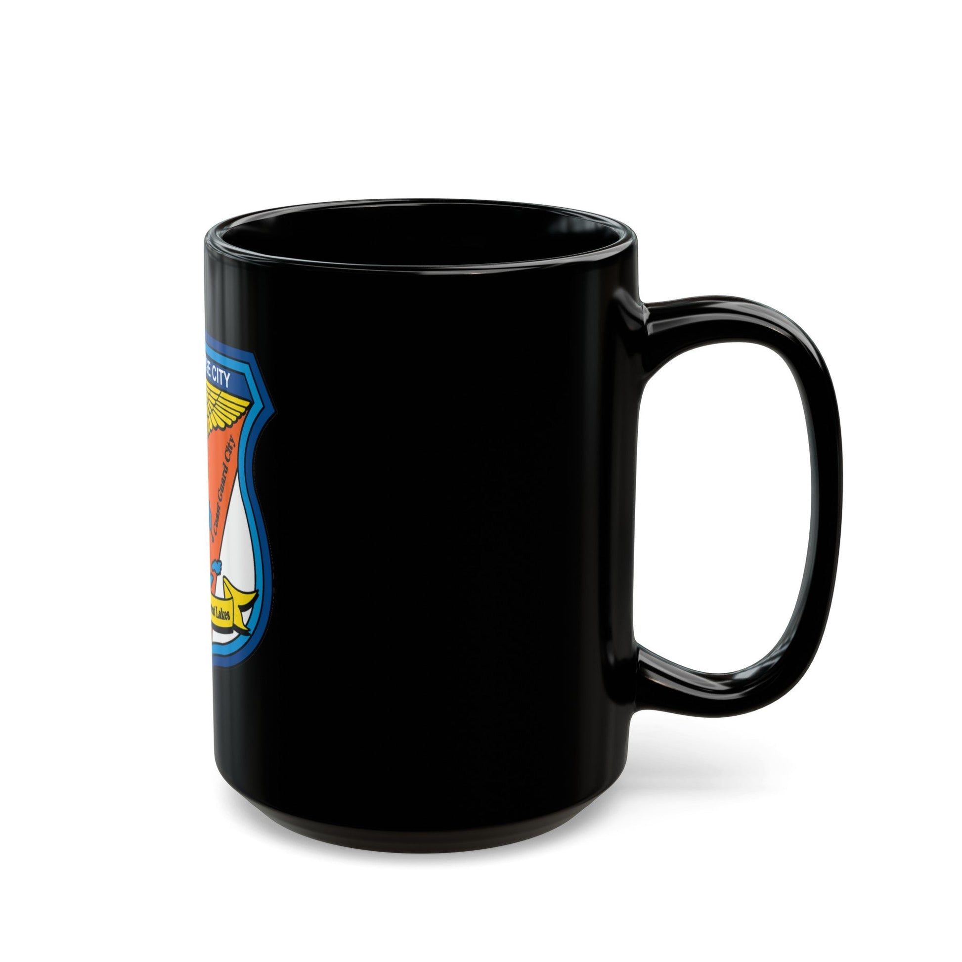 USCG Air Station Traverse City (U.S. Coast Guard) Black Coffee Mug-The Sticker Space