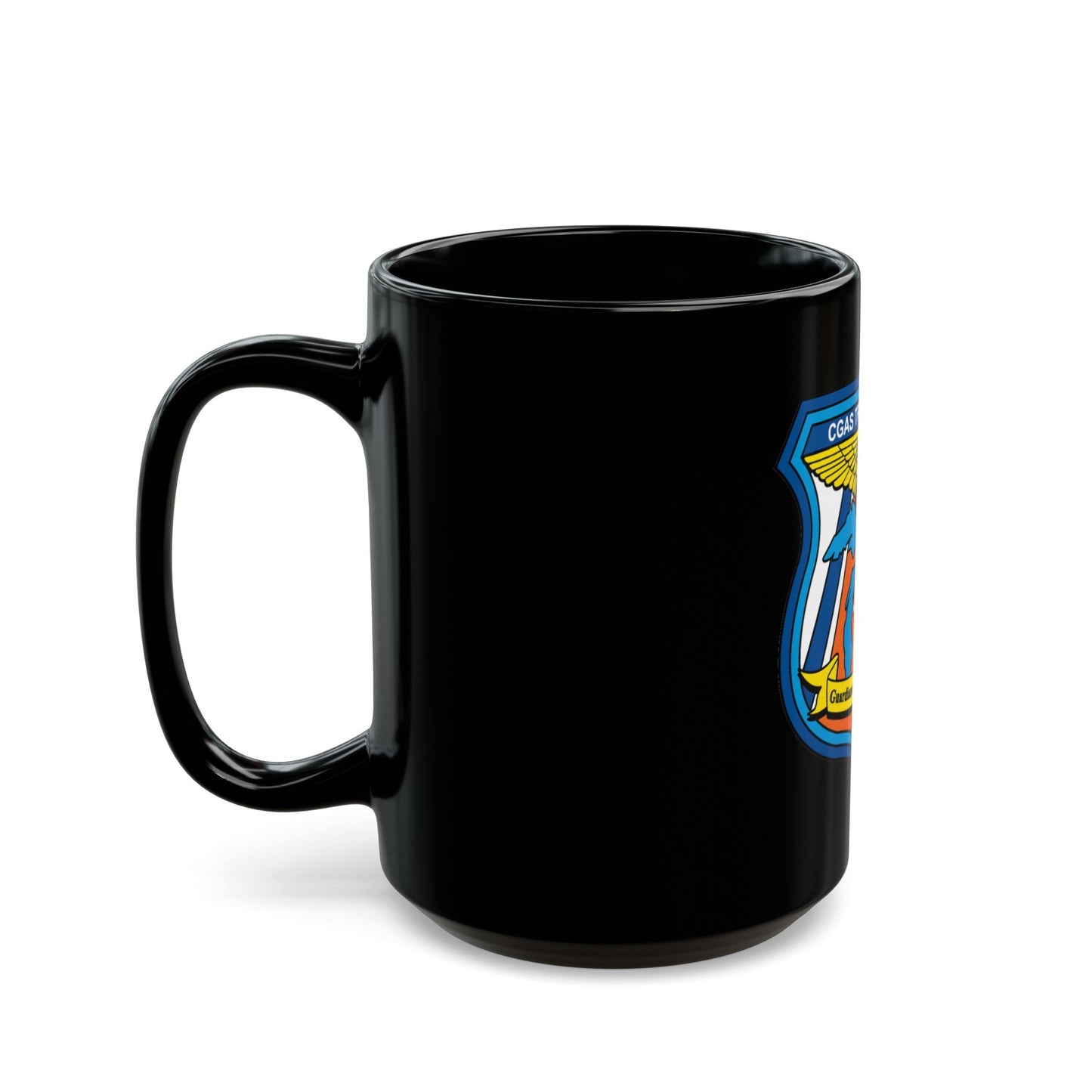 USCG Air Station Traverse City (U.S. Coast Guard) Black Coffee Mug-The Sticker Space