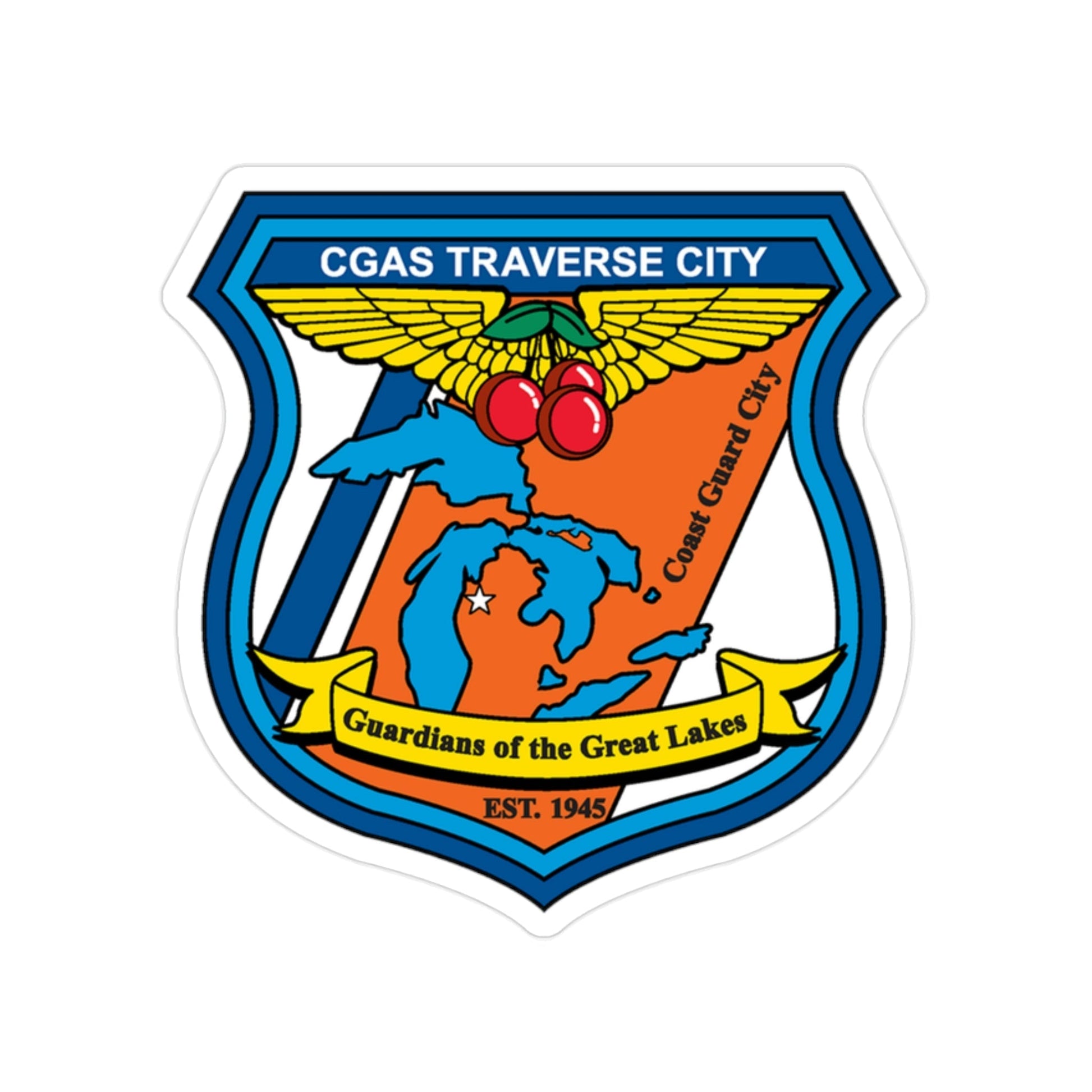 USCG Air Station Traverse City (U.S. Coast Guard) Transparent STICKER Die-Cut Vinyl Decal-2 Inch-The Sticker Space