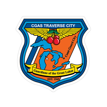 USCG Air Station Traverse City (U.S. Coast Guard) Transparent STICKER Die-Cut Vinyl Decal-3 Inch-The Sticker Space