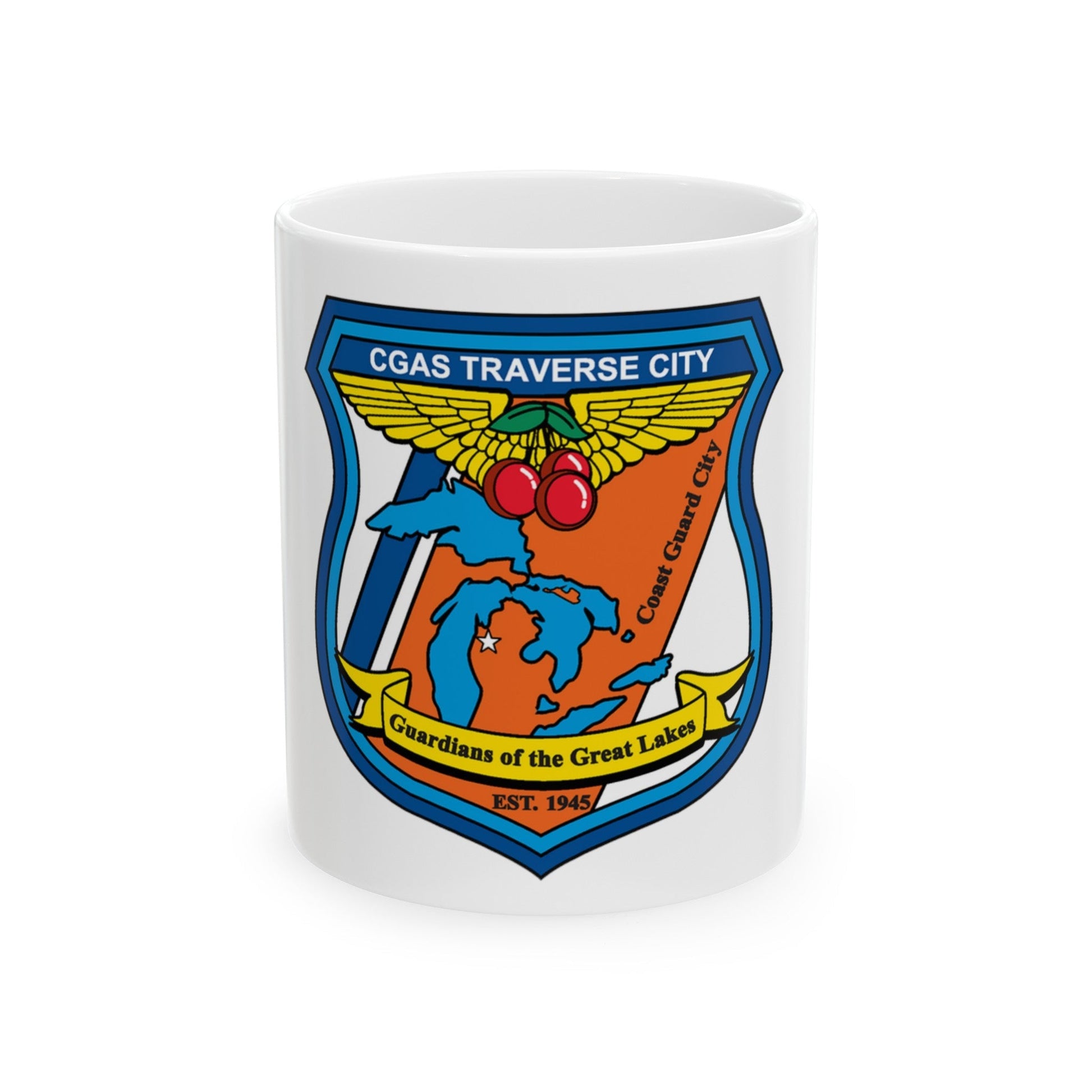 USCG Air Station Traverse City (U.S. Coast Guard) White Coffee Mug-11oz-The Sticker Space