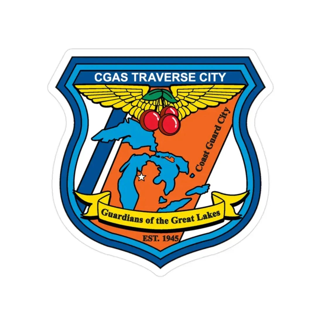 USCG Air Station Traverse City (U.S. Coast Guard) Transparent STICKER Die-Cut Vinyl Decal 2 Inch - The Sticker Space