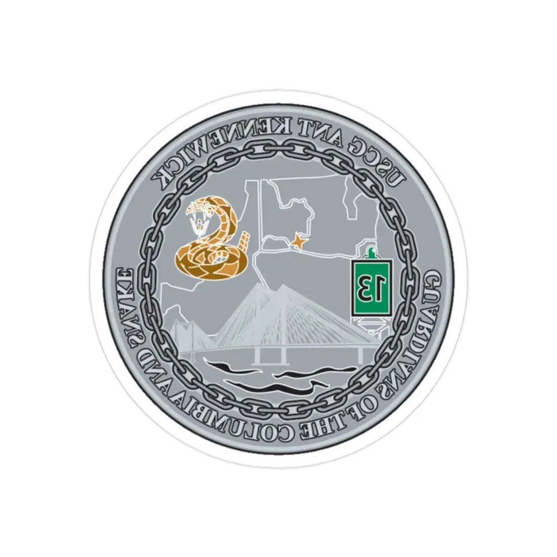 USCG ANT Kennewick (U.S. Coast Guard) REVERSE PRINT Transparent Die-Cut STICKER 2 Inch Die-Cut Transparent - The Sticker Space