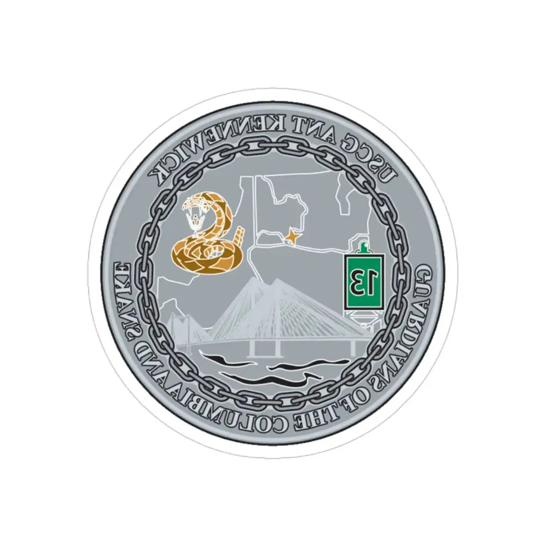 USCG ANT Kennewick (U.S. Coast Guard) REVERSE PRINT Transparent Die-Cut STICKER 3 Inch Die-Cut Transparent - The Sticker Space