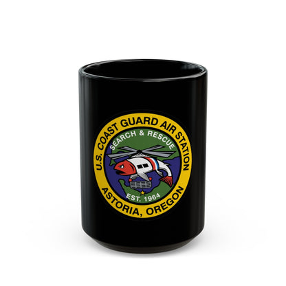 USCG AS Astoria Oregon (U.S. Coast Guard) Black Coffee Mug-15oz-The Sticker Space