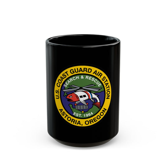 USCG AS Astoria Oregon (U.S. Coast Guard) Black Coffee Mug-15oz-The Sticker Space