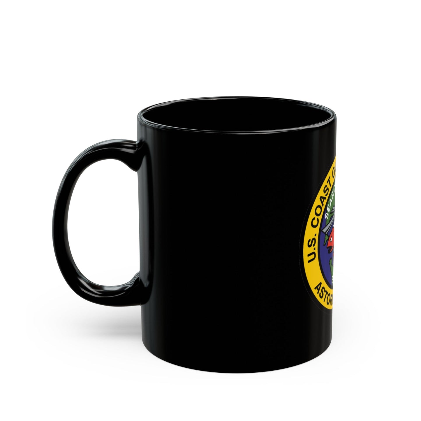 USCG AS Astoria Oregon (U.S. Coast Guard) Black Coffee Mug-The Sticker Space