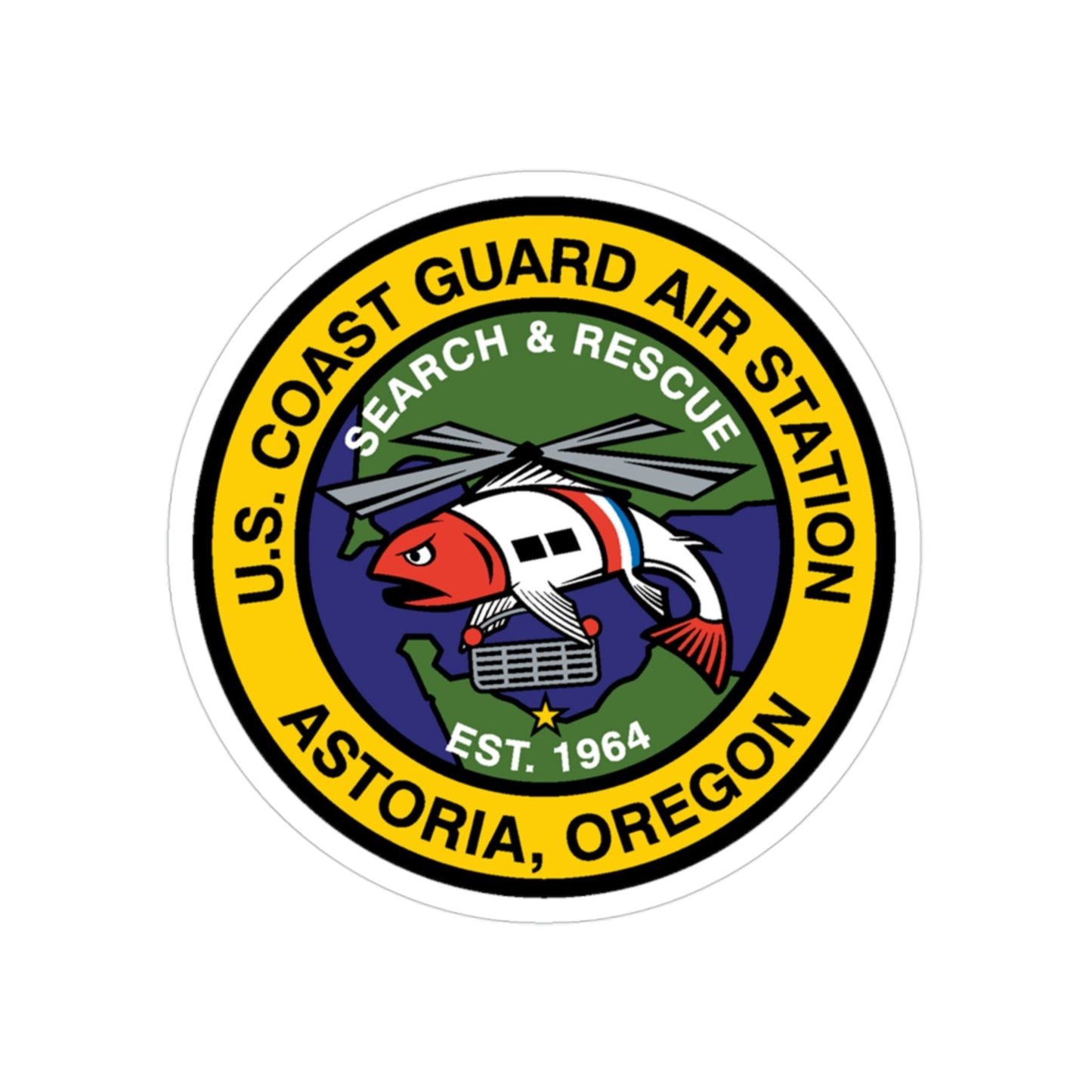 USCG AS Astoria Oregon (U.S. Coast Guard) Transparent STICKER Die-Cut Vinyl Decal-3 Inch-The Sticker Space