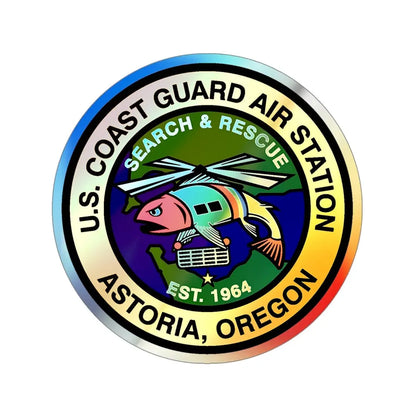 USCG AS Astoria Oregon (U.S. Coast Guard) Holographic STICKER Die-Cut Vinyl Decal 4 Inch Holographic - The Sticker Space