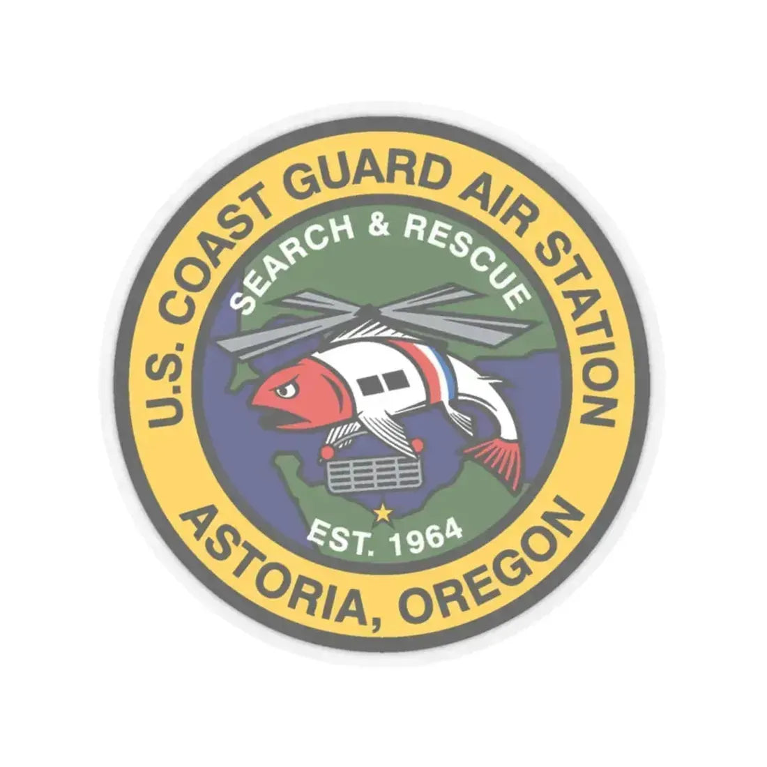 USCG AS Astoria Oregon (U.S. Coast Guard) STICKER Vinyl Kiss-Cut Decal 4 Inch Transparent - The Sticker Space