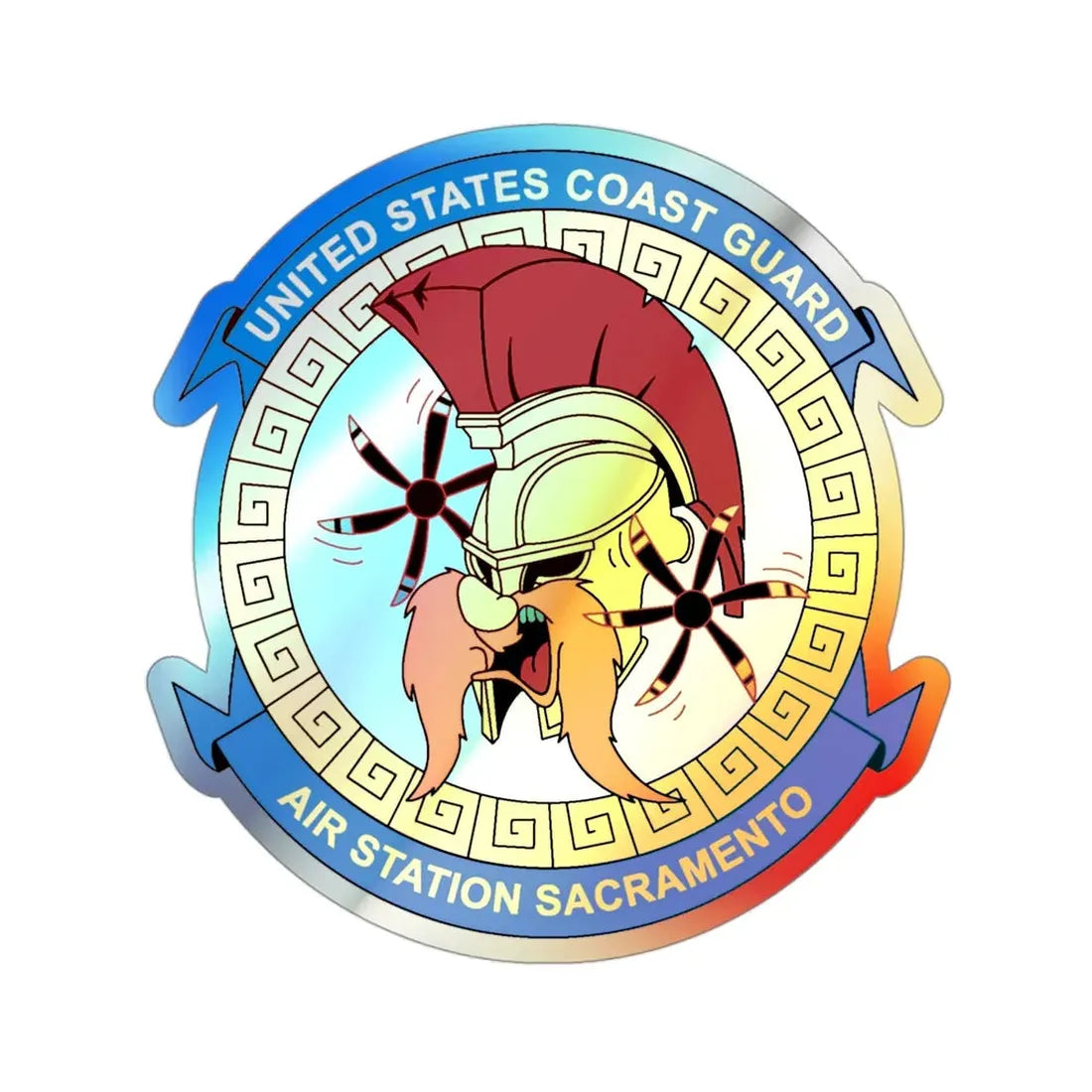 USCG AS Sacramento CA (U.S. Coast Guard) Holographic STICKER Die-Cut Vinyl Decal 3 Inch Holographic - The Sticker Space