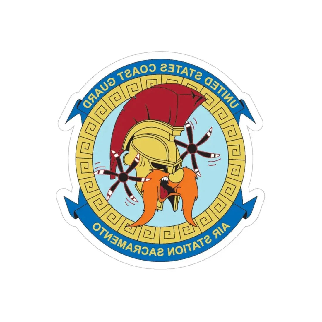 USCG AS Sacramento CA (U.S. Coast Guard) REVERSE PRINT Transparent Die-Cut STICKER 4 Inch Die-Cut Transparent - The Sticker Space