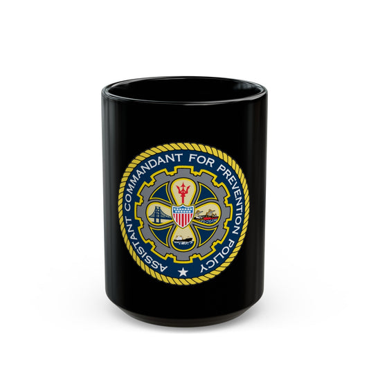 USCG Assistant Commandant for Prevention Policy (U.S. Coast Guard) Black Coffee Mug-15oz-The Sticker Space