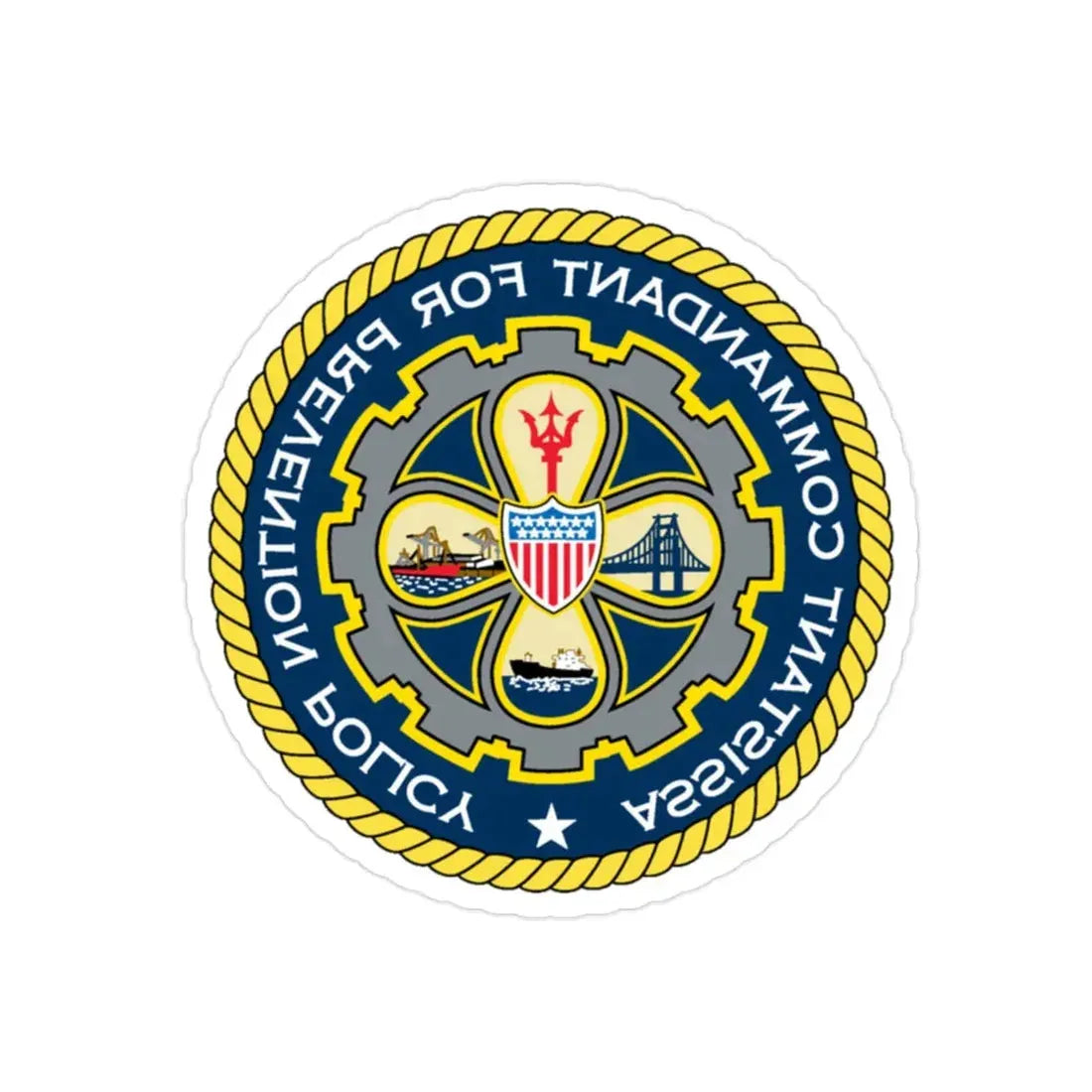 USCG Assistant Commandant for Prevention Policy (U.S. Coast Guard) REVERSE PRINT Transparent Die-Cut STICKER 2 Inch Die-Cut Transparent - The Sticker Space