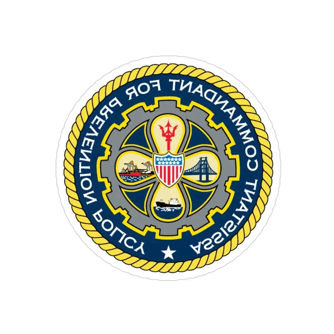 USCG Assistant Commandant for Prevention Policy (U.S. Coast Guard) REVERSE PRINT Transparent Die-Cut STICKER 3 Inch Die-Cut Transparent - The Sticker Space