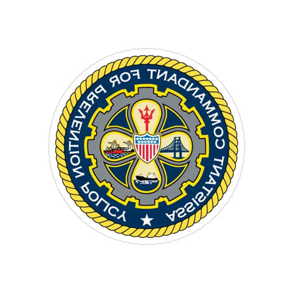 USCG Assistant Commandant for Prevention Policy (U.S. Coast Guard) REVERSE PRINT Transparent Die-Cut STICKER 3 Inch Die-Cut Transparent - The Sticker Space