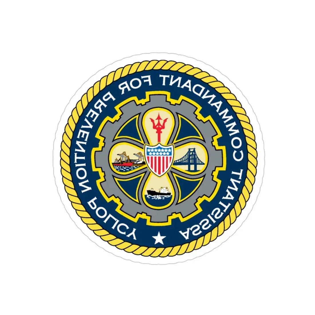 USCG Assistant Commandant for Prevention Policy (U.S. Coast Guard) REVERSE PRINT Transparent Die-Cut STICKER 4 Inch Die-Cut Transparent - The Sticker Space
