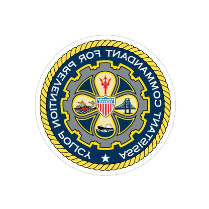USCG Assistant Commandant for Prevention Policy (U.S. Coast Guard) REVERSE PRINT Transparent Die-Cut STICKER 4 Inch Die-Cut Transparent - The Sticker Space