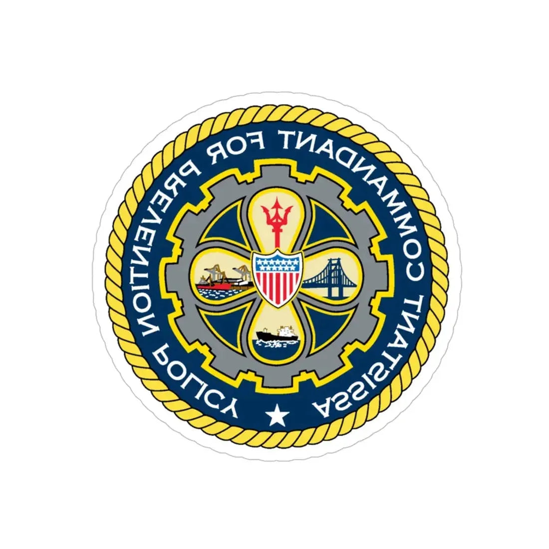 USCG Assistant Commandant for Prevention Policy (U.S. Coast Guard) REVERSE PRINT Transparent Die-Cut STICKER 5 Inch Die-Cut Transparent - The Sticker Space