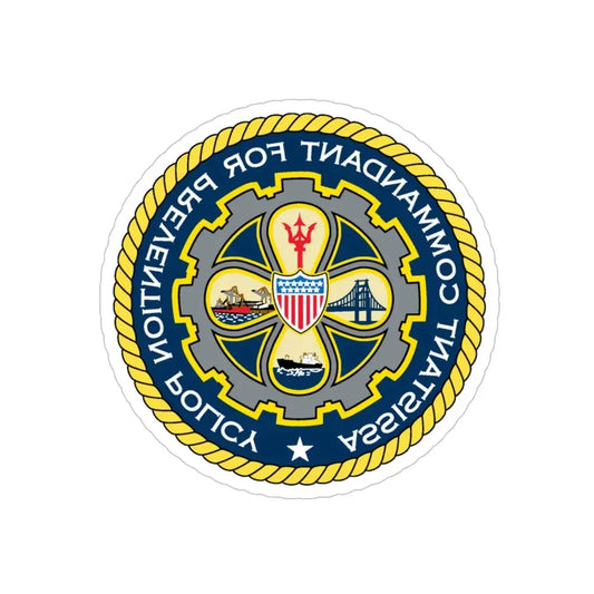 USCG Assistant Commandant for Prevention Policy (U.S. Coast Guard) REVERSE PRINT Transparent Die-Cut STICKER 6 Inch Die-Cut Transparent - The Sticker Space