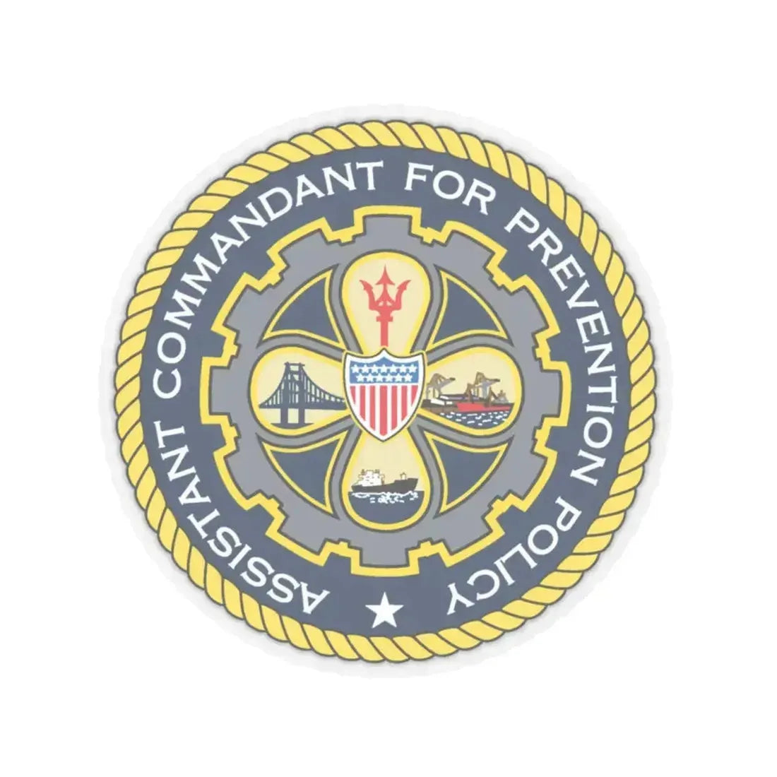 USCG Assistant Commandant for Prevention Policy (U.S. Coast Guard) STICKER Vinyl Kiss-Cut Decal 4 Inch Transparent - The Sticker Space