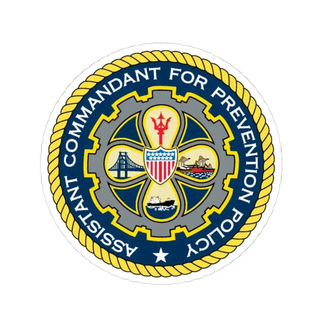 USCG Assistant Commandant for Prevention Policy (U.S. Coast Guard) STICKER Vinyl Kiss-Cut Decal 4 Inch White - The Sticker Space