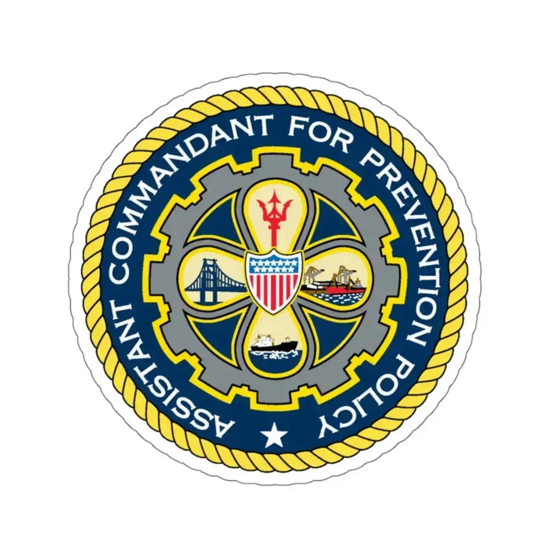 USCG Assistant Commandant for Prevention Policy (U.S. Coast Guard) STICKER Vinyl Kiss-Cut Decal 4 Inch White - The Sticker Space