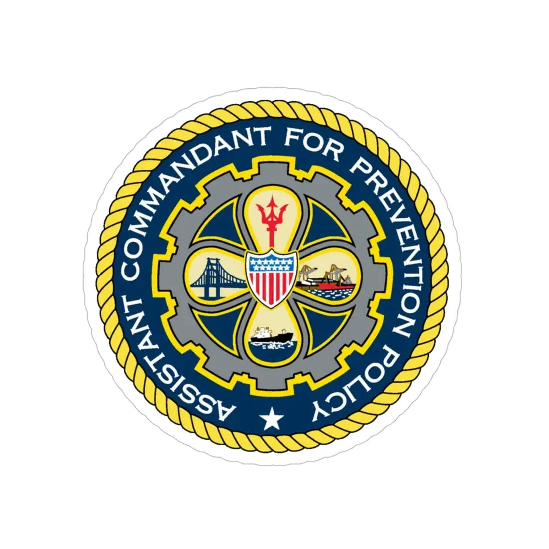 USCG Assistant Commandant for Prevention Policy (U.S. Coast Guard) Transparent STICKER Die-Cut Vinyl Decal 4 Inch - The Sticker Space