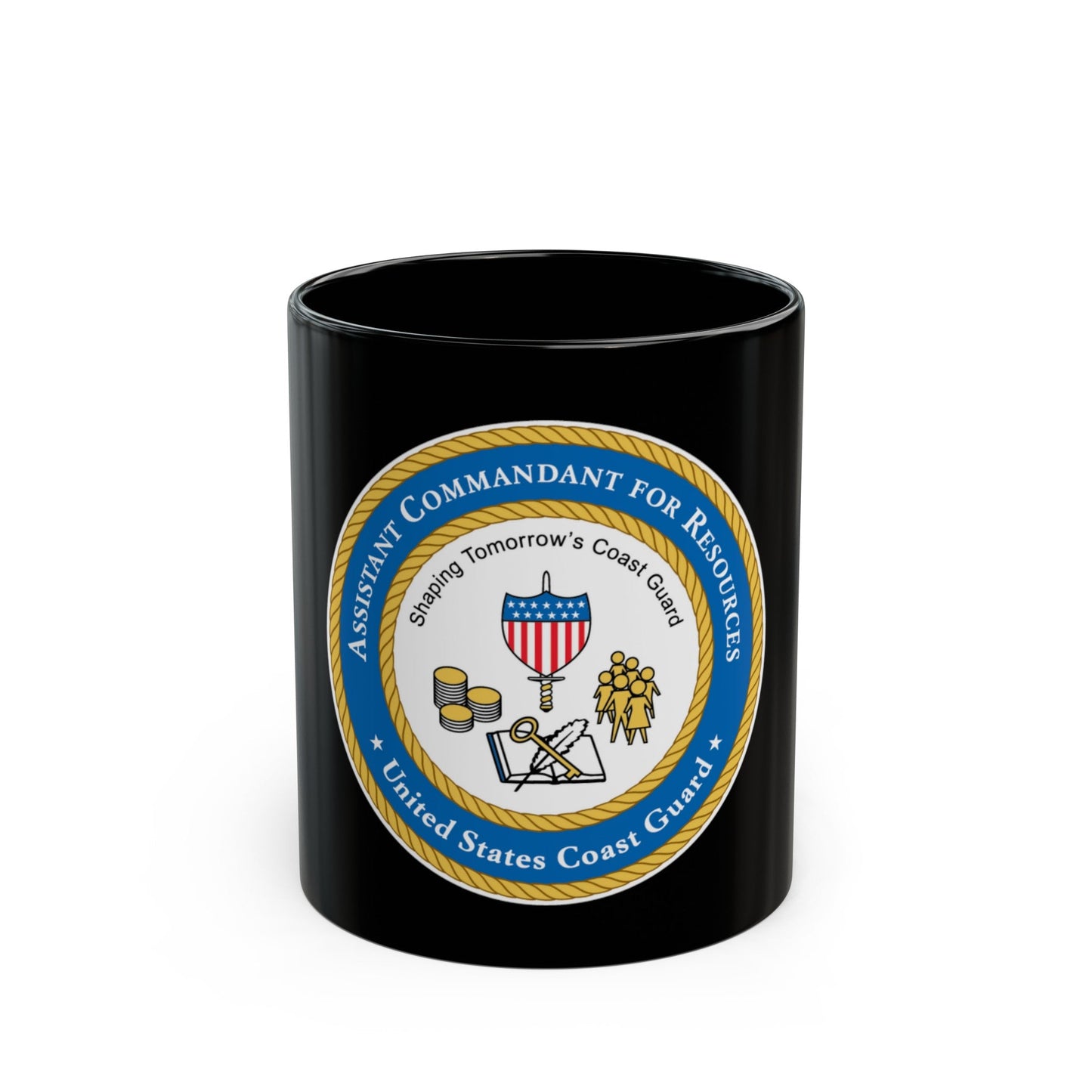USCG Asst Commandant for Resources (U.S. Coast Guard) Black Coffee Mug-11oz-The Sticker Space