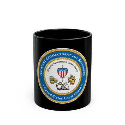 USCG Asst Commandant for Resources (U.S. Coast Guard) Black Coffee Mug-11oz-The Sticker Space