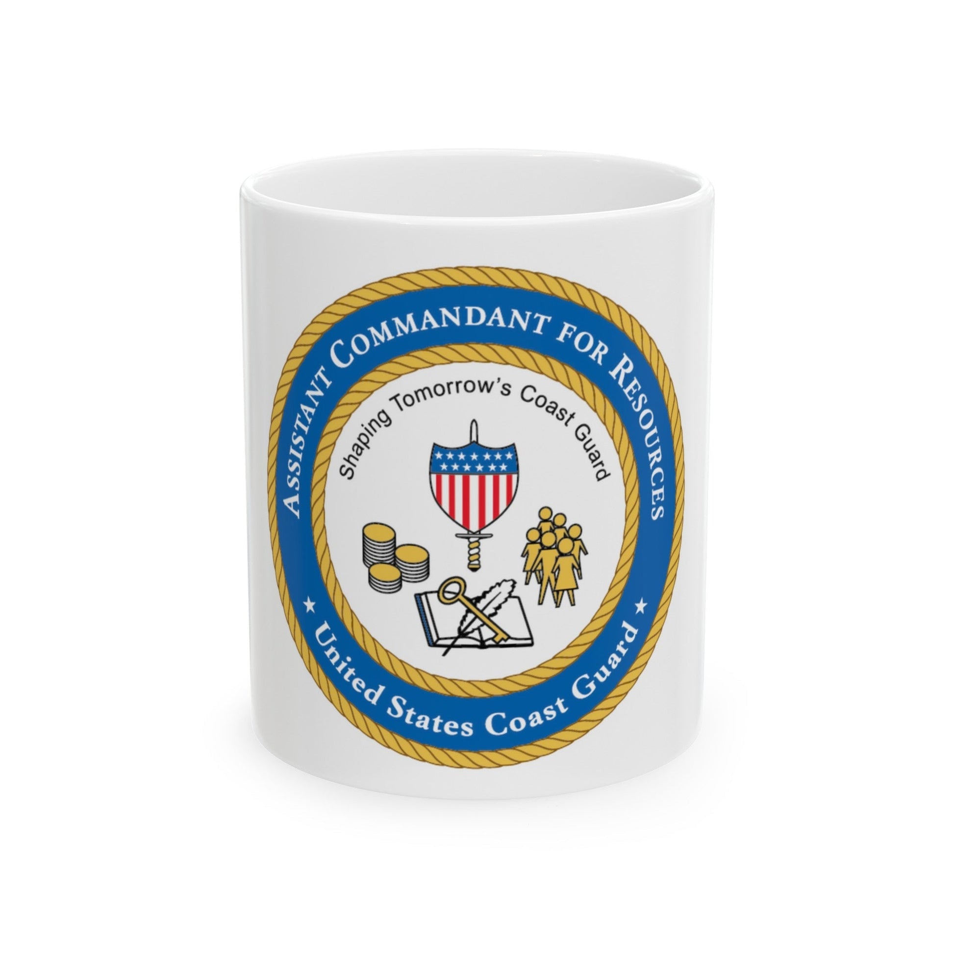 USCG Asst Commandant for Resources (U.S. Coast Guard) White Coffee Mug-11oz-The Sticker Space