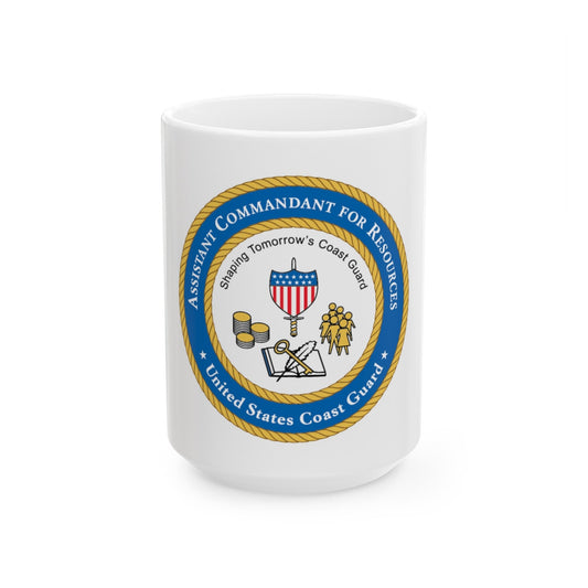 USCG Asst Commandant for Resources (U.S. Coast Guard) White Coffee Mug-15oz-The Sticker Space