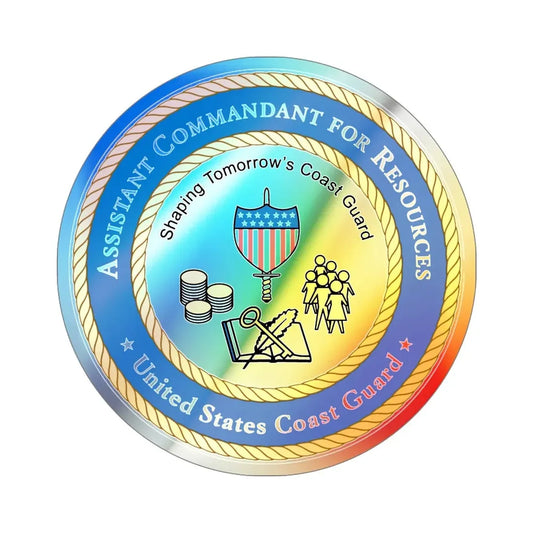USCG Asst Commandant for Resources (U.S. Coast Guard) Holographic STICKER Die-Cut Vinyl Decal 6 Inch - The Sticker Space