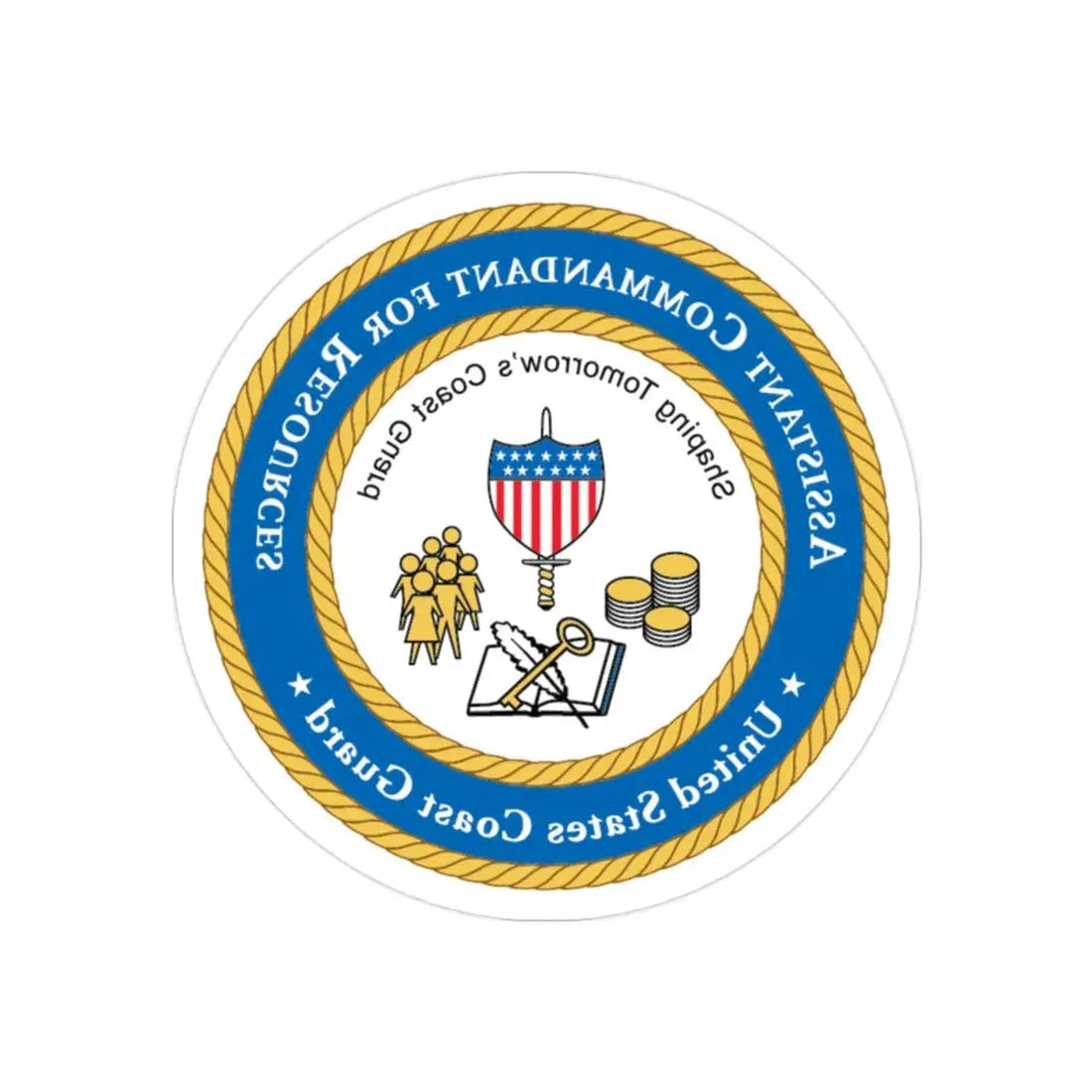 USCG Asst Commandant for Resources (U.S. Coast Guard) REVERSE PRINT Transparent Die-Cut STICKER 2 Inch Die-Cut Transparent - The Sticker Space